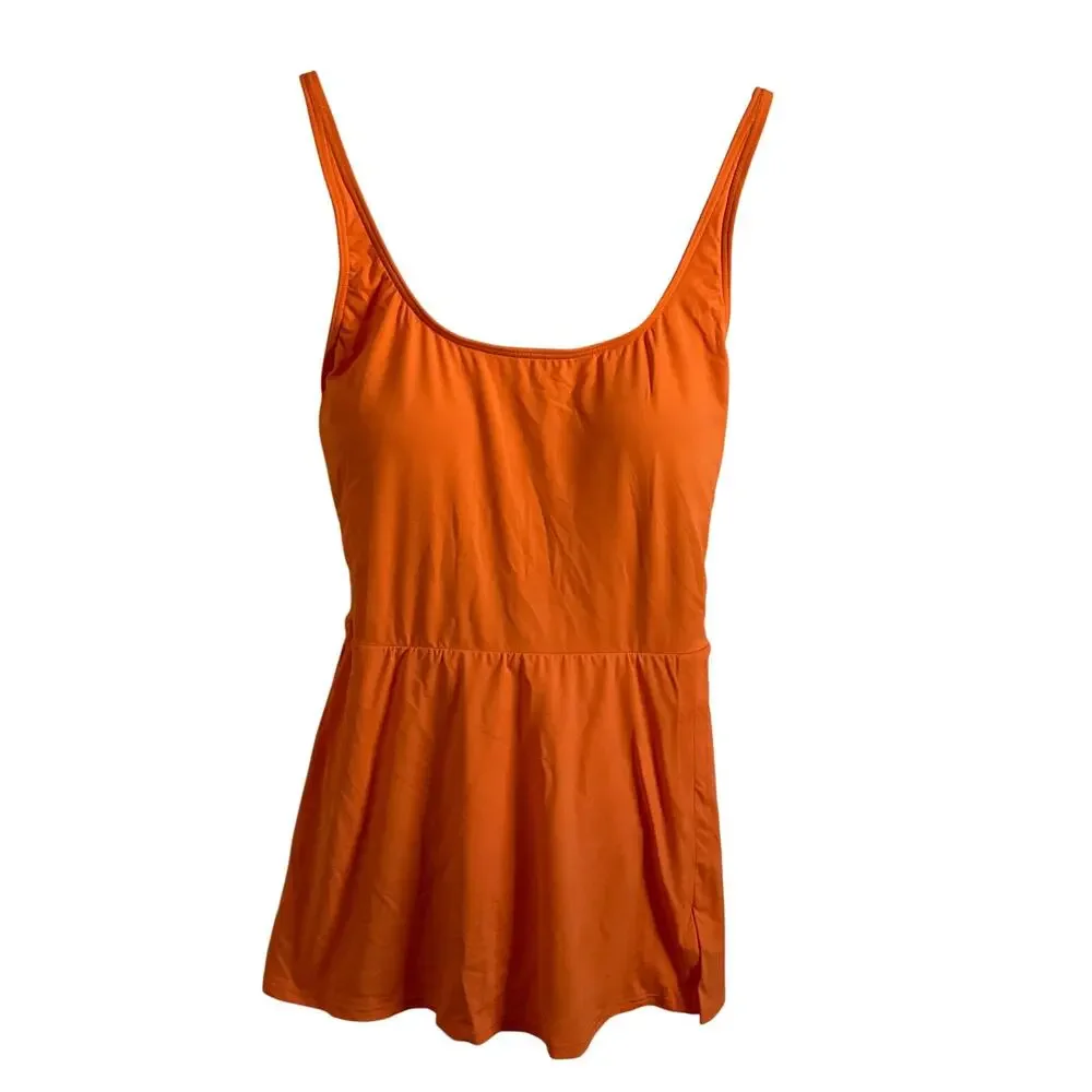 Carmen Marc Valvo Women’s Bright Orange‎ Swimsuit Dress - Size 12 - NEW